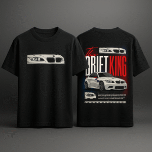 Black “Drift King” T-Shirt – Streetwear Car Drift Graphic