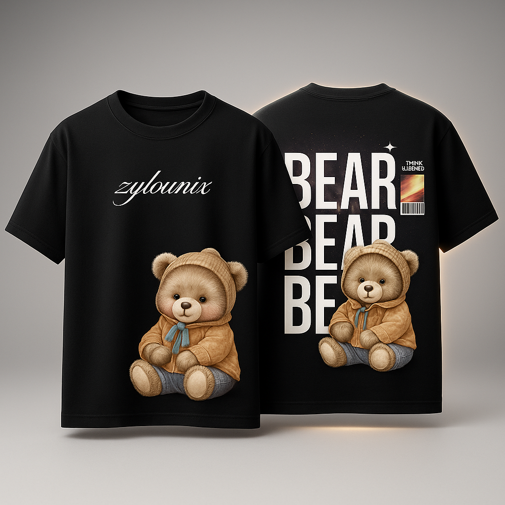 Bear Graphic T-Shirt – Bold Streetwear Tee for Men & Women